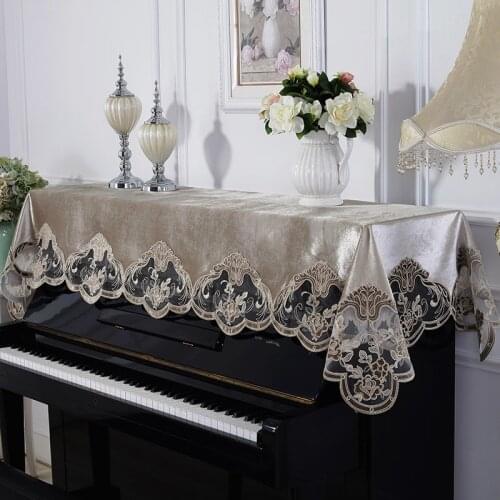 90x220cm Lace Piano Cover Decoration Piano Cloth Dust Proof Cover Family Gift 2 Colors Optional