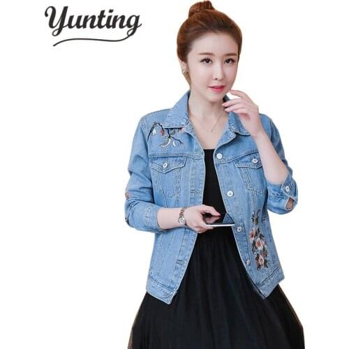 Spring And Autumn New Style Women Jacket High Quality New Embroidered Denim Jacket Women Slim Outwear Bomber Jacket Women