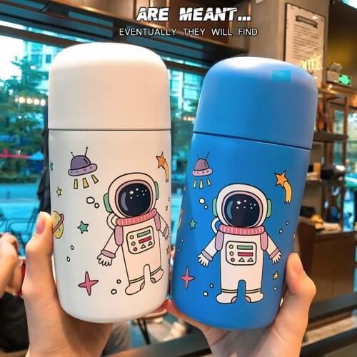 Olerd Korean cute cartoon Astronaut 316 stainless steel stewed pot thermos outdoor portable vacuum insulated cup Thermos Pot
