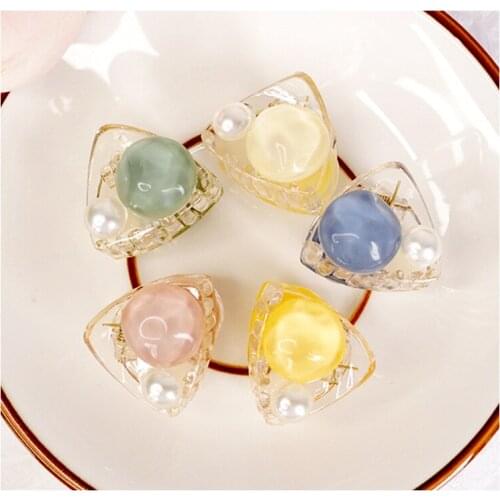Cute mini pearl transparent hairclips hair claws hairclips headweae barrettes hair grips accessories