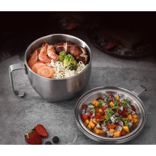 Stainless Steel Instant Noodle Bowl With Lid Office Lunch Box Instant Noodle Bowl 304 Soup Bowl Large Rice Bowl School Lunch Box
