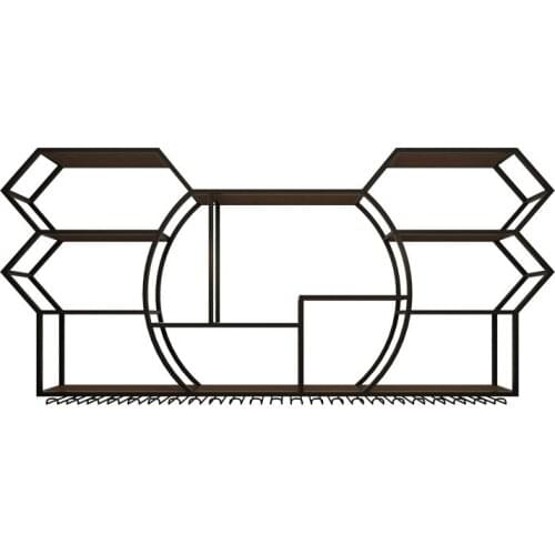 Bar Wall-Mounted Light-Emitting Wine Cabinet Wine Rack Restaurant Wine Display Rack Household Wall Iron Storage Rack