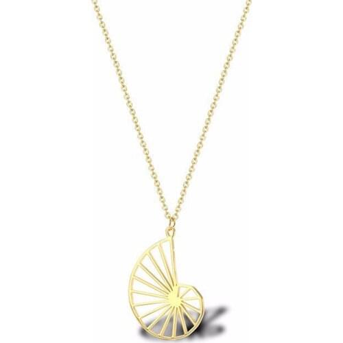 RIR Stainless Steel Classic Hollow Conch Exquisite Necklace Seaside Temperament Ladies Jewellery Necklace Gifts For Friends