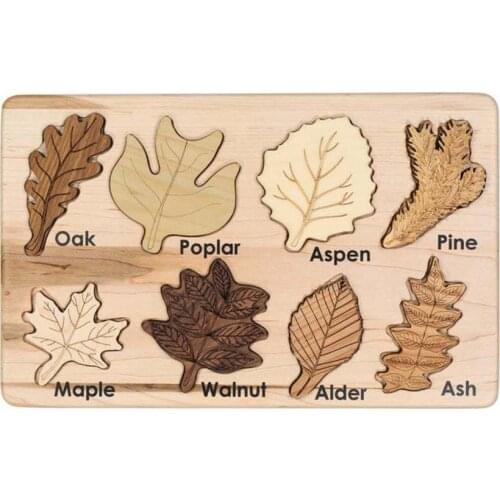 Leaf Jigsaw Puzzle Wooden Toys Leaf Puzzle Educational Toy For Kids Baby Early Educational Learning Puzzles Cognition Toys