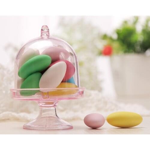 Transparent Plastic Tray Candy Box for DIY Wedding Candy Box Baby Shower Birthday Guests Gift Box Party Supplies 8*6cm