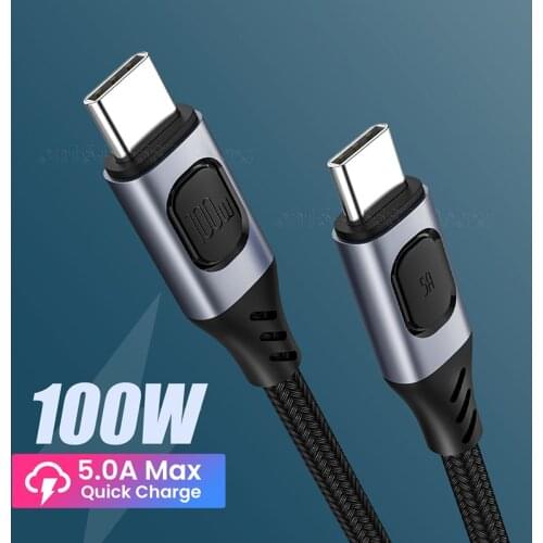 Robotsky USB C to Type C Cable For Macbook Pro 5A PD 100W Fast Charge Data USB-C Cable For Huawei Matebook For Dell Xiaomi Cord