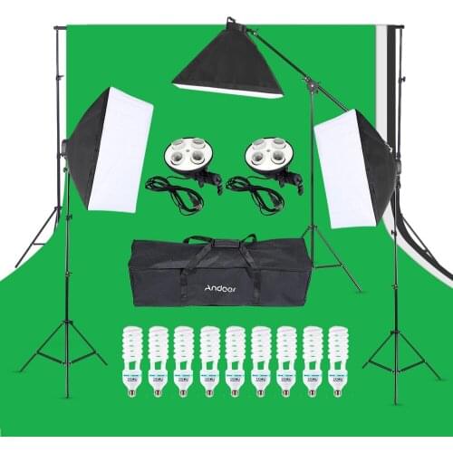 Andoer Photography Studio Kit Portrait Product Light Lighting Tent Kit Photo Video Photographt Lightting Kit Photo Backdrop