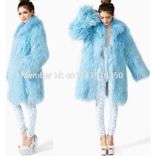 SJ001-01 New Fashion Popular Trench Coat for Winter Mongolian Sheep Fur Women Coat