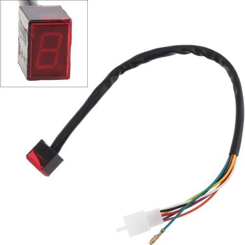 Red LED Universal Digital Gear Indicator Motorcycle Display Gear Shift Lever Sensor Easy Install 5 Gears for Car Motorcycle