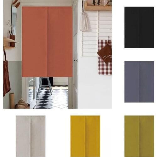 Japanese Pure Color Cotton Linen Partition Curtain Living Room Kitchen Door Curtain Blackout Cloth Curtain