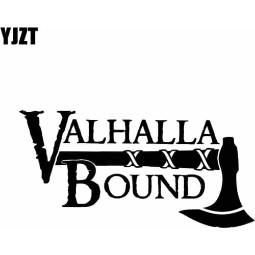 YJZT 16.6*8.2CM Oem Valhalla Bound Viking Decal Soldier Car Sticker Black/Silver Covering The Body Vinyl C21-0078