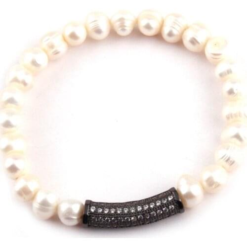 Free shipping Fashion Women Dress White Pearl Armband Freshwater Pearls Hand Weaved Lady Bracelets holiday gift