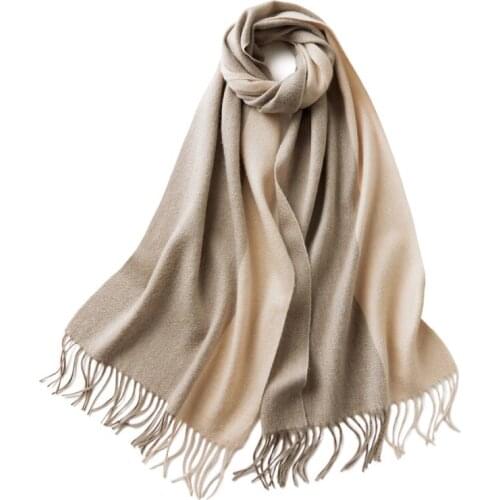 100% Cashmere Scarf Thick Winter Warm Tassel Striped Men Women Unisex Cashmere Scarf
