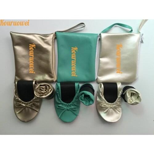 2017 Fashion Brand Designer Ballerina Shoe Women Leather Ballet Flats Shoes Rollable Foldable Travel Flat Pregnant Shoe For Lady