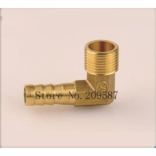 2pcs 2 ways 10-1/4 BSP House Barbed Elbow Male Brass Pipe Coupler Adapter