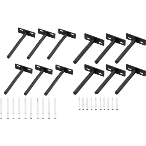 6Pcs Floating Shelf Brackets Concealed Blind Shelf Support for Raw Wood Shelves