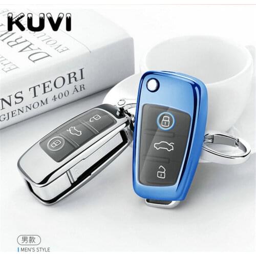 Car Key Cover Full Tpu Key Case Fob Shell For AUDI A1 A4 A3 A6 TT Q3 Q7 S3 Anti-drop Protection Holder Car-Styling Accessories