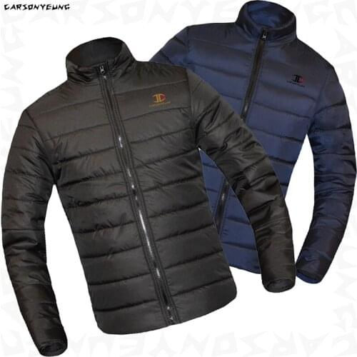 CARSONYEUNG Winter New Men Solid Color Parkas Quality Brand Mens Stand Collar Warm Thick Jacket Male Fashion Casual Parka Coat