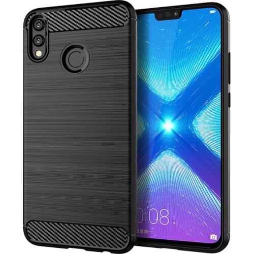 For Honor 8X 8 X Max Case Carbon fiber Cover Shockproof Phone Case For Huawei Y Max Cover Durable Flex Bumper
