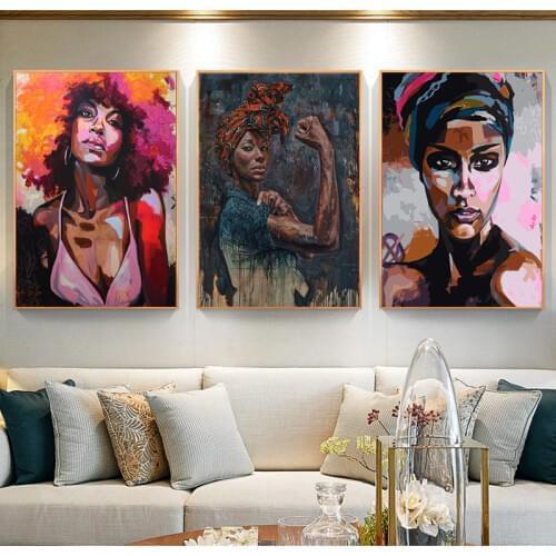 Black White African Nude Woman Graffiti Canvas Painting Posters and Prints Scandinavian Wall Art Picture for Living Room Decor