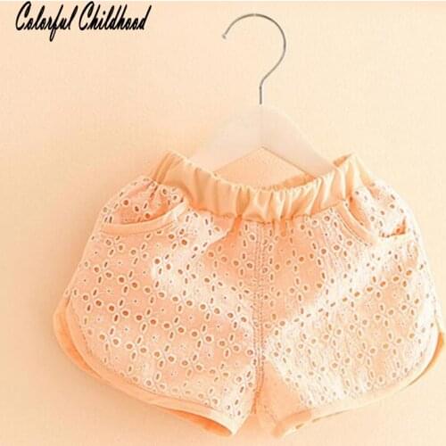 Cotton Baby Kids Shorts candy color Children Summer Short hollow lace princess Pants Toddler Shorts Casual Clothing 2-6 Yrs