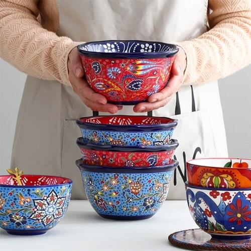 LingAo Turkish style ceramic creative bowl,plate set
