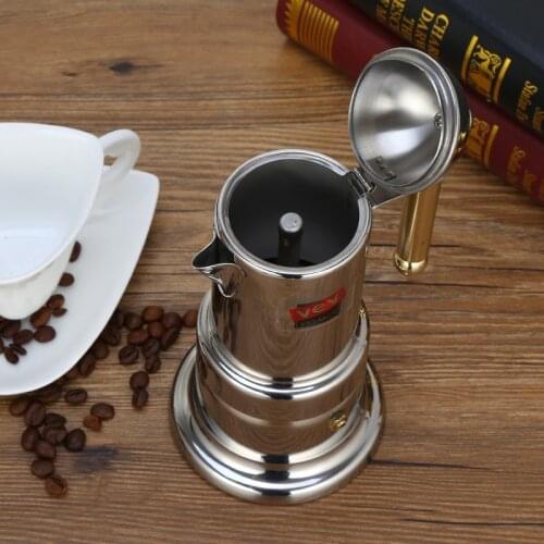 High-end stainless steel espresso coffee maker home extraction coffee machine Moka pot