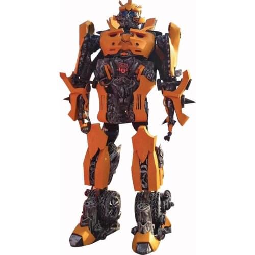 Wearable robot costume COS props warm show helmet transformers led light up eye robot costomes Bumblebee cosplay prop