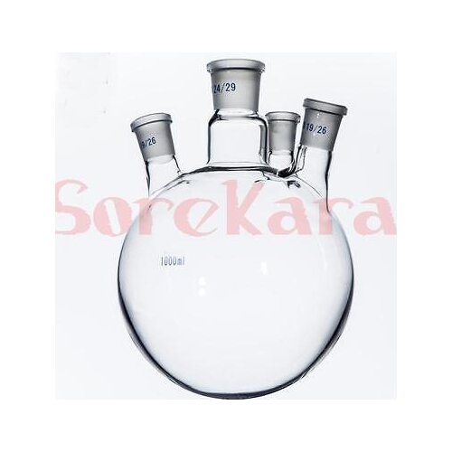 1000ml Laboratory Borosilicate Glass 24/29 Joint Glass Flask round bottom with four necks