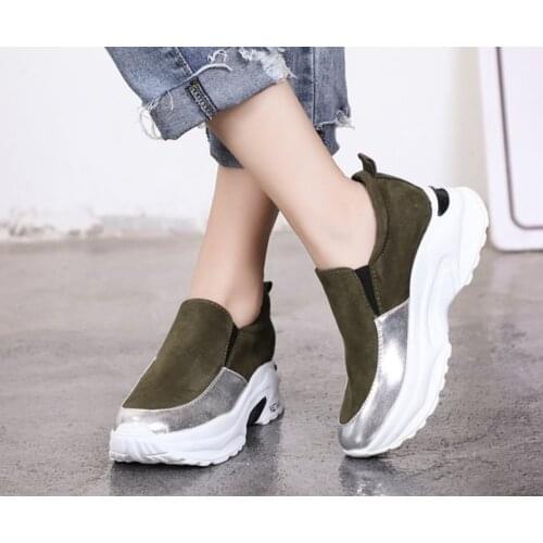 Lightweight New Women Sneakers Breathable Waterproof Wedges Platform Shoes Woman Sneakers Leather Casual Shoes