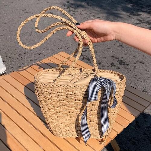 Summer Sweet Rattan Straw Crossbody Bag 2021 NEW Lady Fashion Trendy Weaving Beach Bag Shoulder Handbags
