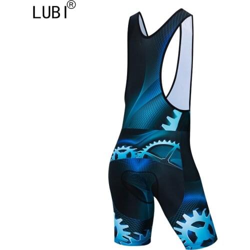 LUBI Men Cycling Bib Shorts Summer Cool Road Bike Tights Bicycle Pants MTB Shockproof 20D Gel Pad Pro Triathlon Road Ciclismo