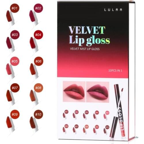 Matte Liquid Lipstick Makeup Set Matte liquid Long-Lasting Wear Non-Stick Cup Not Fade Waterproof Lip Gloss Lip Glaze