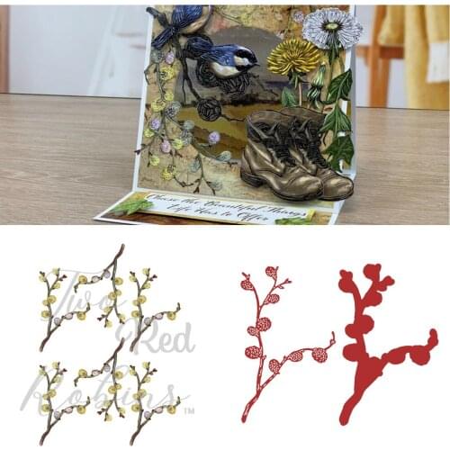 2021 Branches and Flowers Metal Cutting Dies Scrapbook Diary Decoration Stencil Embossing Template DIY Greeting Card Handmade