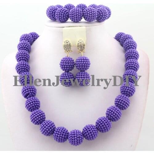 Newest hot 2017 african beads necklace set nigerian wedding african beads jewelry set for women W8781