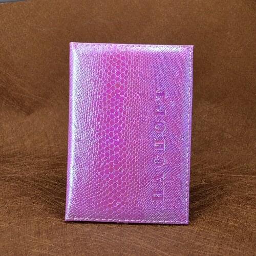 Shiny Women Passport Cover Travel Case for Passport Pink Cute Girls Pasport Case Organizer Covers for Passorts Leather Pu