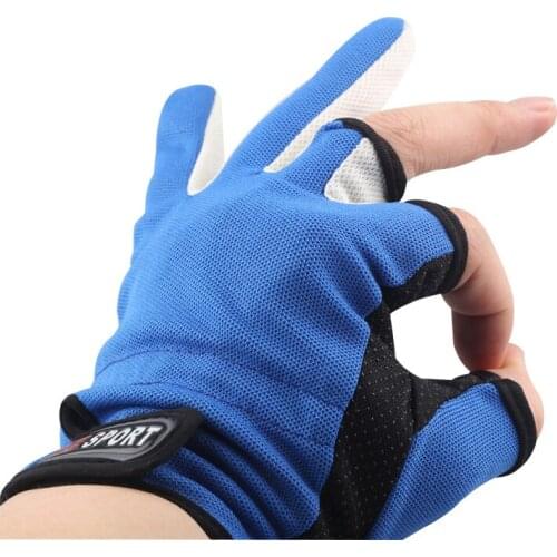 New Anti Slip Fishing Gloves/Outdoor Sports Slip-resistant Three Fingerless Skidproof 3Low-Cut Fingers Lure Glove Fishing Tackle