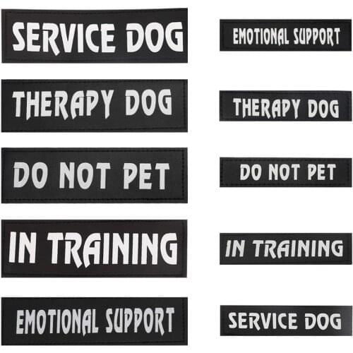 Pet Patches for Dog Vest Harnesses Reflective Removed Stickers 2PC Id Tags with Hook Backing Do Not Pet In Training for Vest