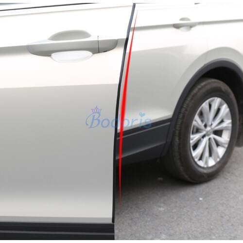 Door Crash Barriers Strips Door And Rear Trunk Moulding Trim Black White Transparency For Volkswagen VW Tiguan Accessories