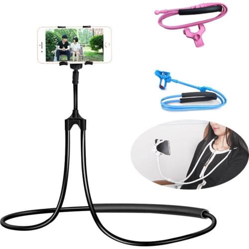 Mobile Phone Holder Hanging Neck Lazy Cellphone Mount Accessories Adjustable 360 Degree Phones Holder Stand for IPhone Xiaomi