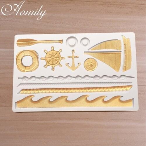 Amoliy Sailboat Hemp Rope Shape Silicone Mold Chocolate Fondant Baking Mold Cake Decoration Accessories Baking Accessories