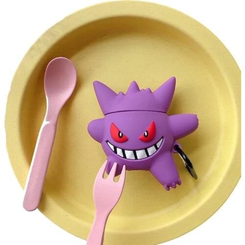Pokemon Gengar Anime Silicone Soft Protective Sleeve Apply To Apple AirPods 1 2 Pro Bluetooth Charging Headset Protective Case