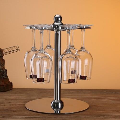European Style Wine Glass Rack Creative Wine Rack Stainless Steel High Foot Cup Rack Hanging Cup Rack Upside Down 6 / 12 Pieces