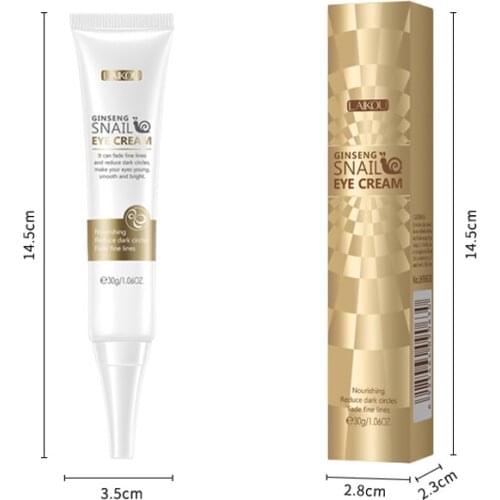30g Red Ginseng Snail Eye Cream Moisturizing Eye Serum Fades Dark Circles Anti-Wrinkle Anti-Age Against Puffiness Eye Skin Care