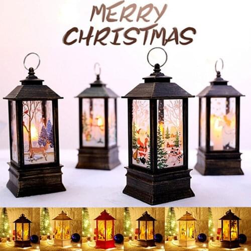 Merry Christmas Candlestick Santa Claus Snowman Lantern Light Decor For Home Christmas Tree Ornament Xmas Gifts New Year 2022