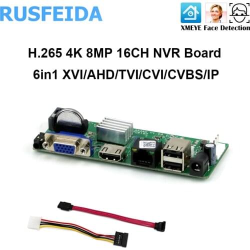 XMEYE 16CH 4K 8MP NVR Main-Board Motherboard 6in1 XVI/AHD/TVI/CVI/CVBS/IP H.265 CCTV Network Video Recorder ONVIF Face Detection