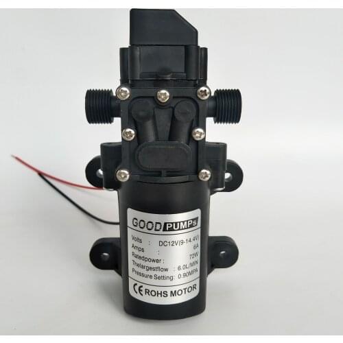 DC 12V 130PSI 6L/Min Water High Pressure Diaphragm Self Priming Pump 72W