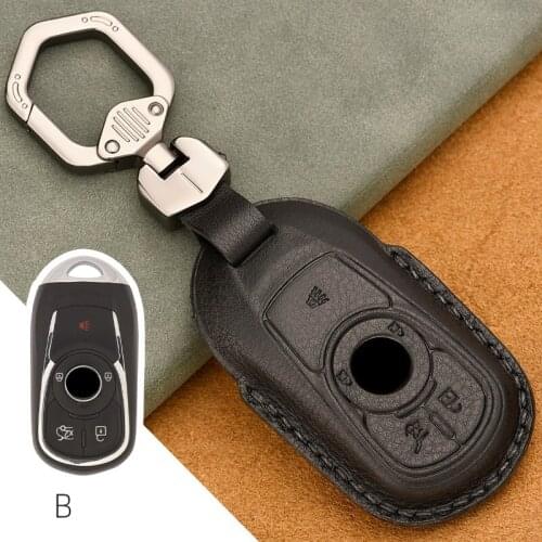 1pcs Genuine Leather Car Remote Key Cover case for Buick Envision Vervno GS 20T 28T Encore NEW LACROSSE Opel Astra k Accessories