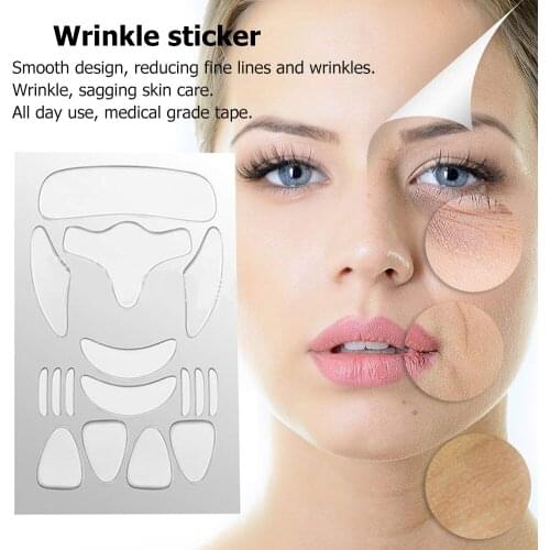 Forehead Anti-Wrinkle Patch Face Care 16pcs Silicone Wrinkle Remover Facial Patch Reusable Face Cheek Forehead Sticker