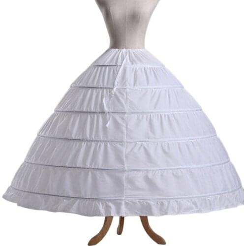 6 Hoops Petticoats Bustle Ball Gown Wedding Dress Underskirt Bridal Crinolines AXYD